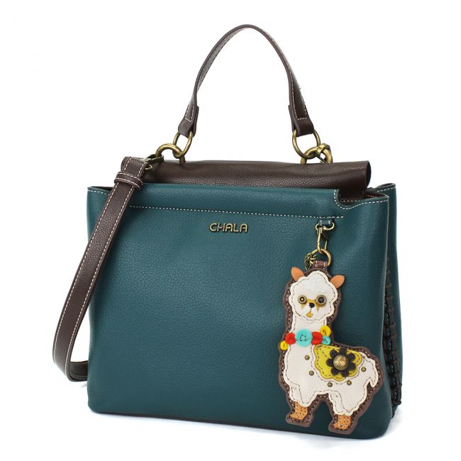CHALA Charming Satchel Llama Handbag Purse is the most fun shoulder bag you'll ever own. The perfect purse for animal and llama and animal lovers.