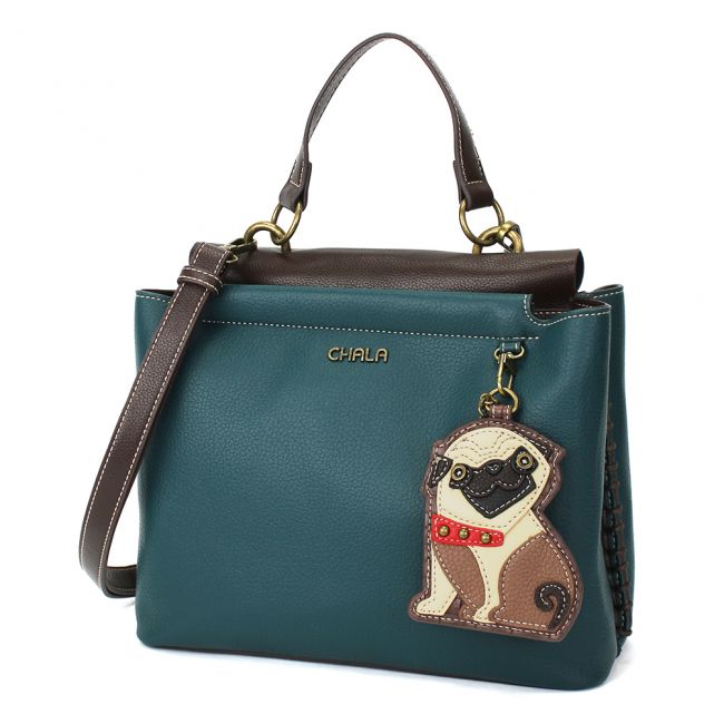 CHALA Charming Satchel Purse Pug Dog Lovers Handbag Dog Lovers Gift