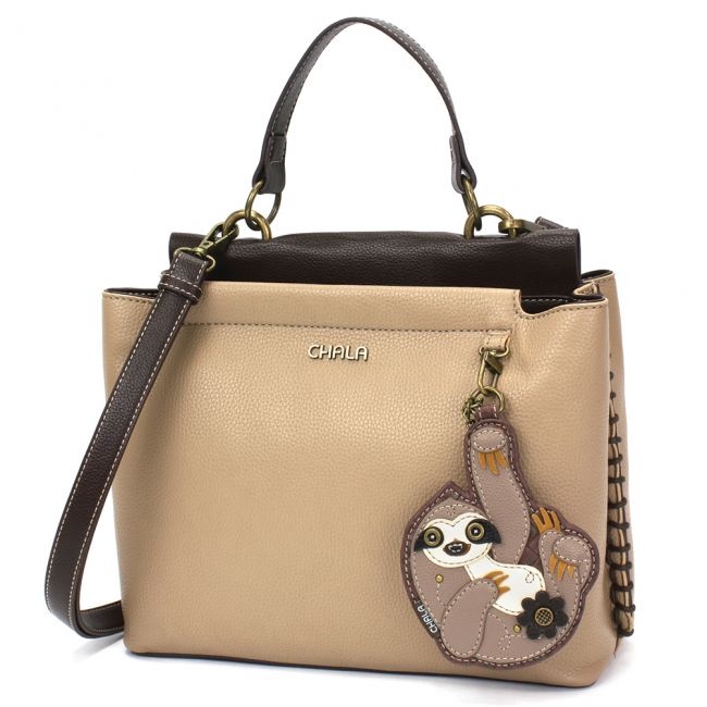CHALA Charming Satchel Purse with adorable sloth! The perfect gift for handbag lovers and for animal lovers, too!