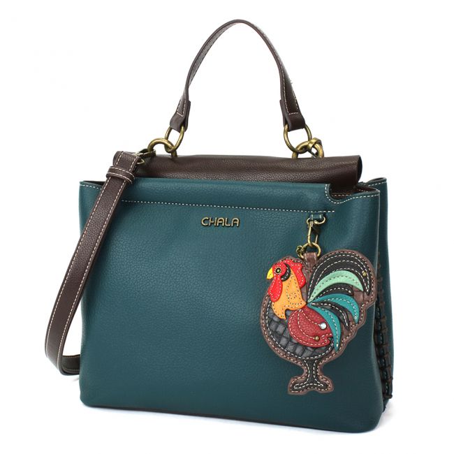 CHALA Charming Satchel Handbag Purse is the perfect gift for rooster and farm lovers.