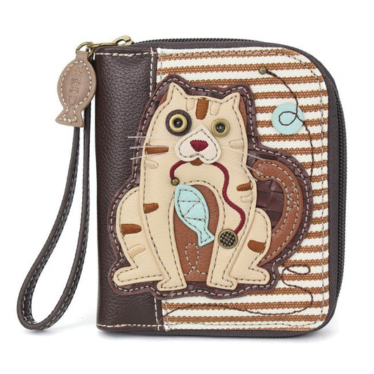 CHALA Cute Cat Wristlet Wallet Striped Billfold | Enchanted Memories