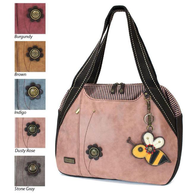 CHALA Dusty Rose Bowling Bag with Bee Handbag Purse