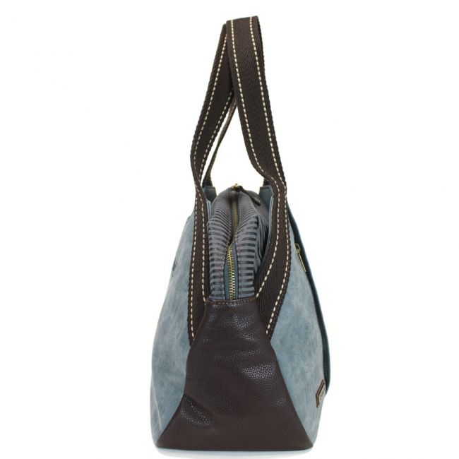 CHALA Indigo Blue Bowling Bag Handbag Purse Side View Animal Themed