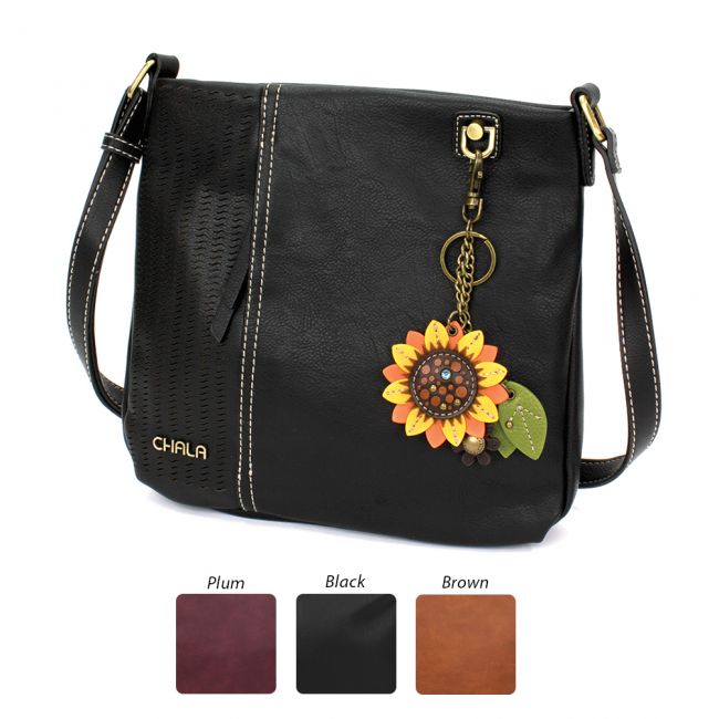 CHALA Laser Cut Crossbody Purse with Sunflower Keychain a beautiful handbag. This sunflower crossbody is the most adorable purse you'll ever own.