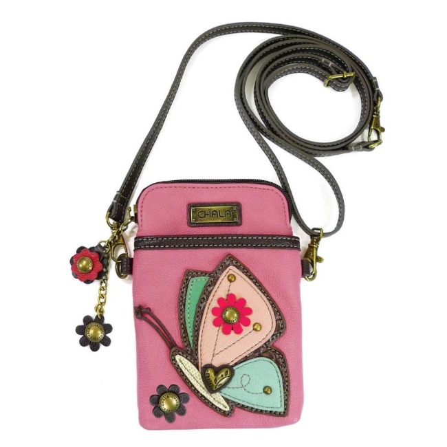 CHALA Crossbody Cell Phone Case - Butterfly Pink