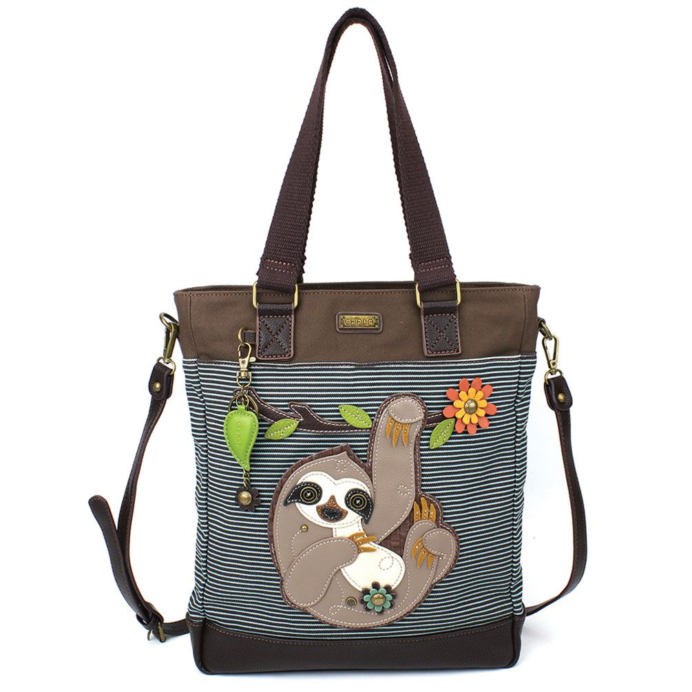 Our Chala Sloth Work Tote is the perfect gift for Sloth lovers. A fun and whimsical shoulder bag for all ladies that you know that love sloths. 