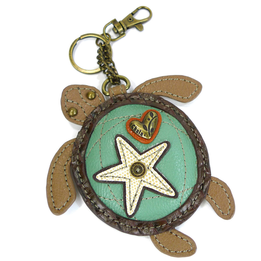 CHALA Sea Turtle Key Fob, Coin Purse, Purse Charm - Enchanted Memories, Custom Engraving & Unique Gifts