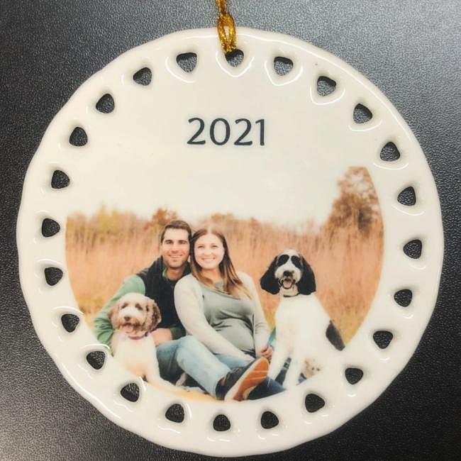 Have your favorite family photo made out of solid ceramic. These custom photo ornaments are so special and will make you smile each and every year.