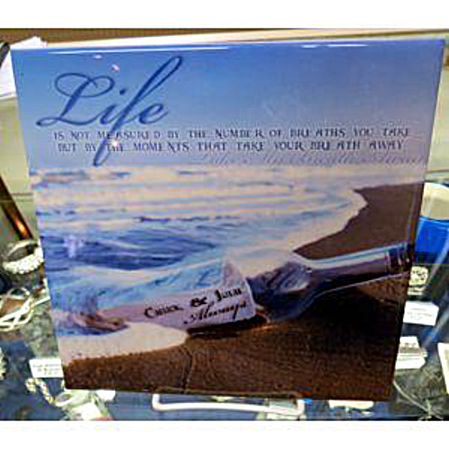 Message in a Bottle Couples Tile - Enchanted Memories, Custom Engraving & Unique Gifts