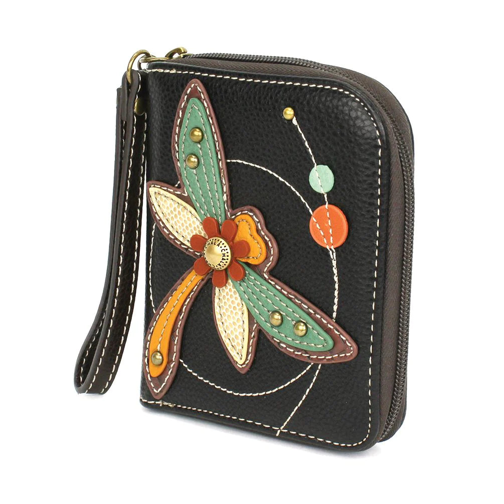 Chala Black Wristlet Wallet Dragonfly is the perfect gift for dragonfly and nature lovers.