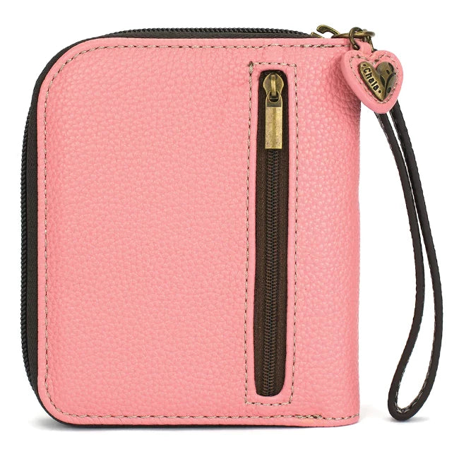 Chlala Black Pig Pink Zip Around Wallet is the perfect wristlet wallet for pig lovers.