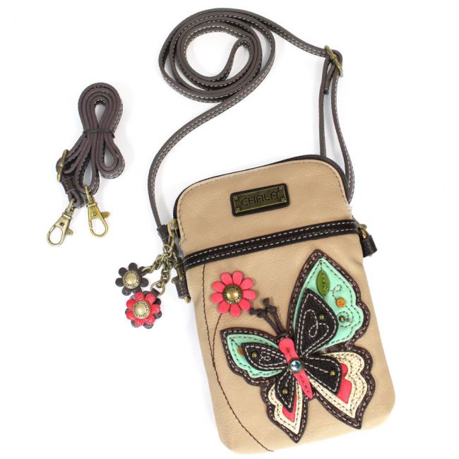 Chala Butterfly Cellphone Ivory Butterfly Crossbody or Wristlet  - the cutest cellphone case you will ever own. The perfect gift for butterfly and nature lovers. 