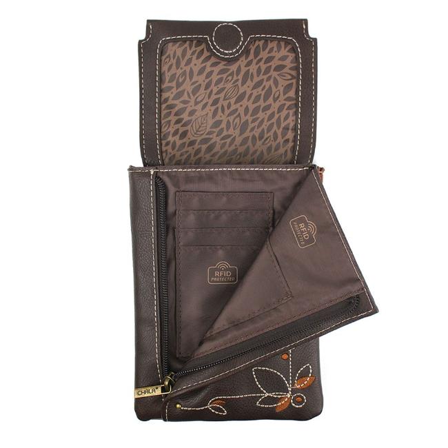 Chala Criss Crossbody is the most stylist way to hold your cellphone. RFID protective and perfect for any nature or sunflower lover. You can't go wrong with this fun cellphone crossbody.