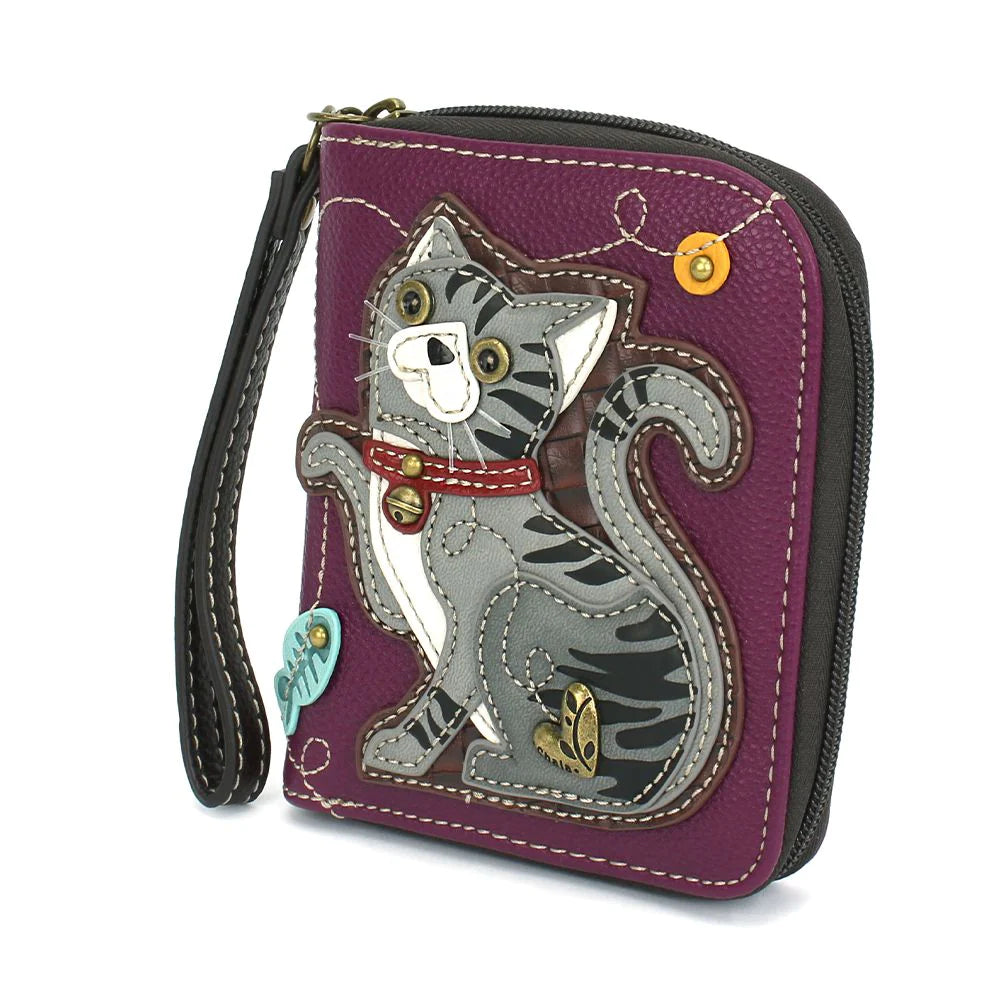 Chala Tabby Cat Wallet with zipper is the perfect gift for cat lovers. 