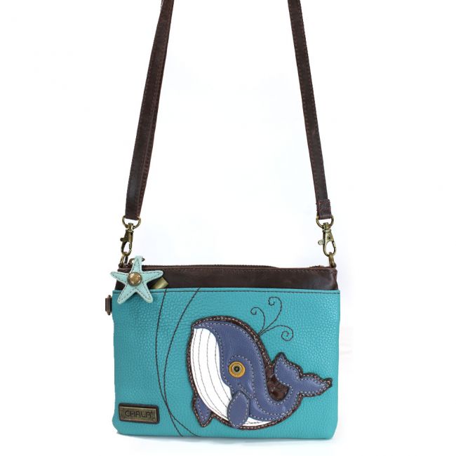 Chala Whale Mini Crossbody Purse - the cutest shoulder bag you will ever own. Perfect handbag for ocean, sea and whale lovers.