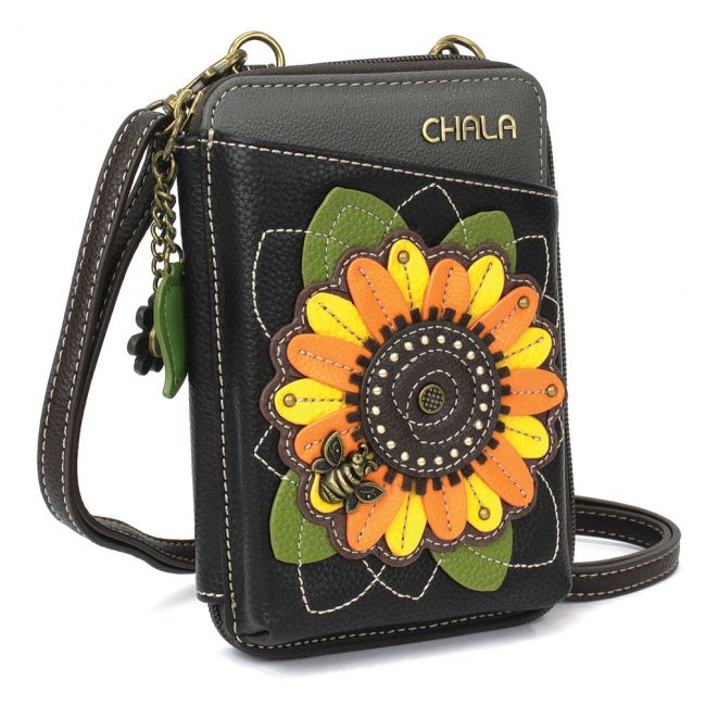 Chala Sunflower Crossbody Wallet is perfect for nature and sunflower lovers. Hold your wallet, your cellphone, credit cards and more.