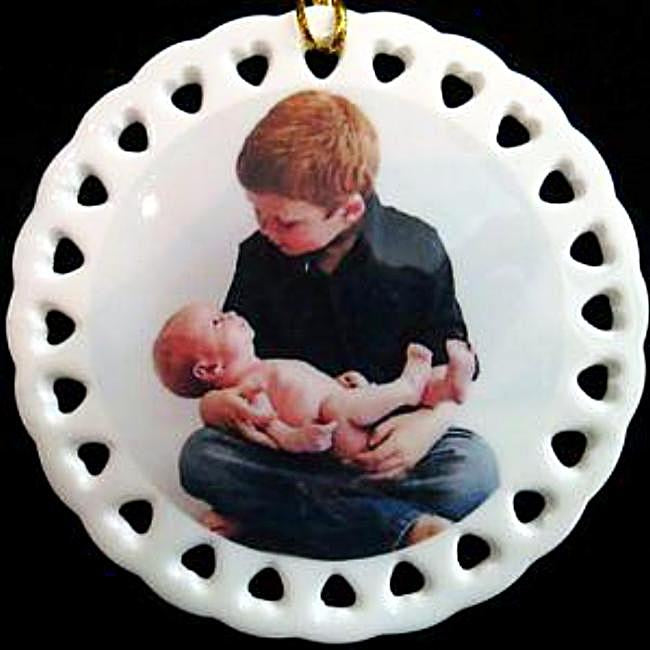 Custom Baby's First Christmas Ornament with Photo Newborn Child Gift for Mom Baby Photo Gift for Grandparent
