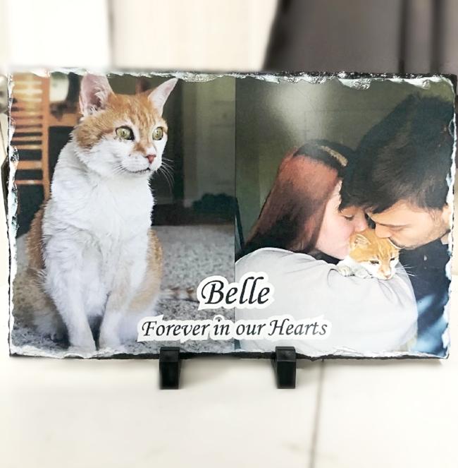Pet Memorial Photo Slate Plaque