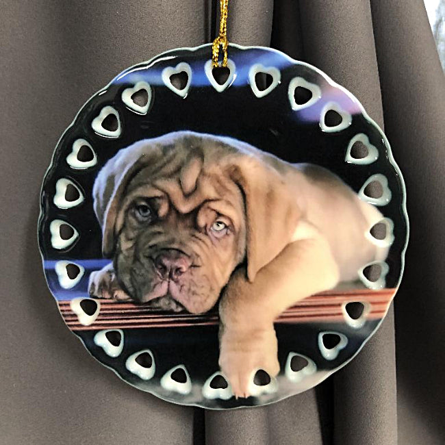 Custom Ceramic Pet Photo Christmas Ornament with Dog Photo Personalized Ornament with Your Pet's Photo | Enchanted Memories, Custom Engraving