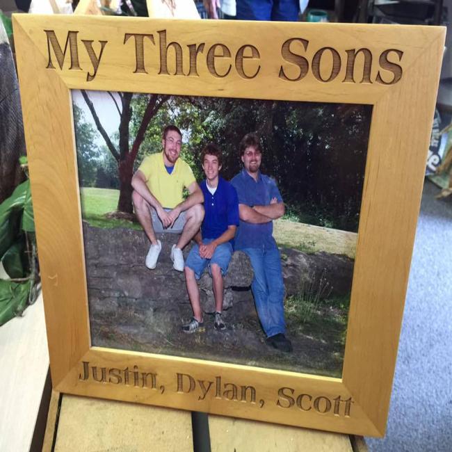 Custom Engraved Picture Frames for Sons Personalized with My Three Sons