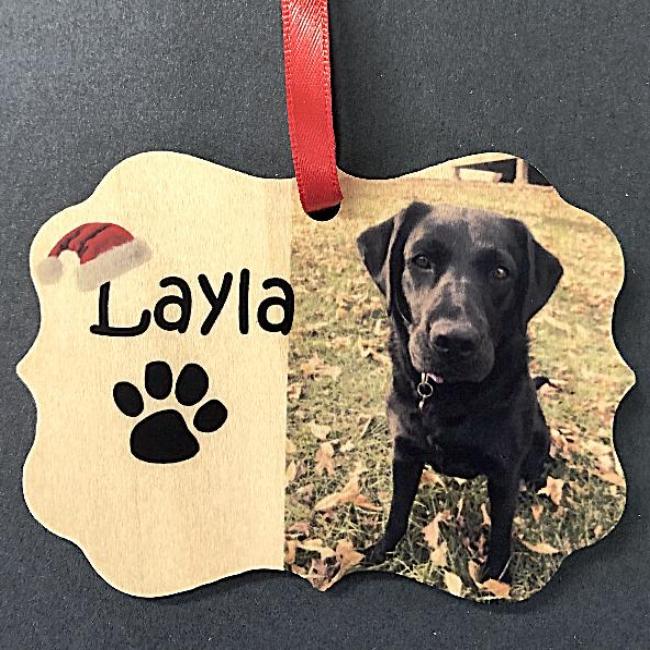 Custom Pet Picture Christmas Ornament Dog Lovers Ornament with Photo of Man's Best Friend. In Loving Memory Dog Christmas Ornament | Enchanted Memories, Custom Engraving