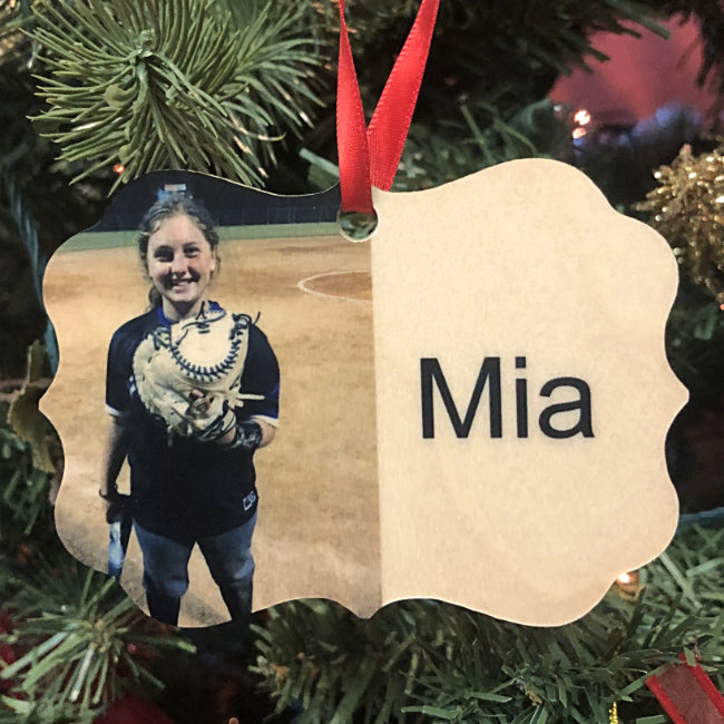 Our Custom Photo Christmas Ornaments are made in the USA and made just for you. Order your special Christmas Ornament with your favorite picture | Enchanted Memories, Custom Engraving & Unique Gifts