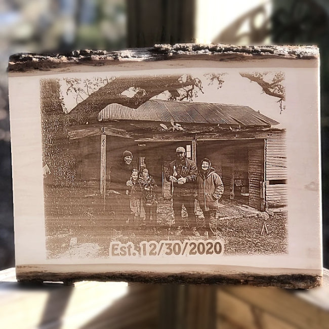 Custom photo home plaque wood carving picture etched into solid wood. What a fun personalized gift for any occasion!