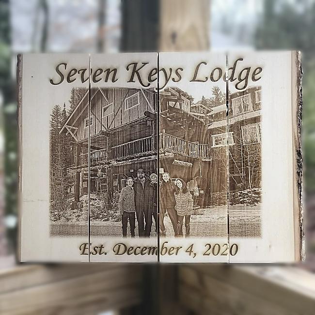 Custom Wood Lodge Sign With Photo is the Perfect Gift for Lodge Owners| Enchanted Memories, Custom Engraving