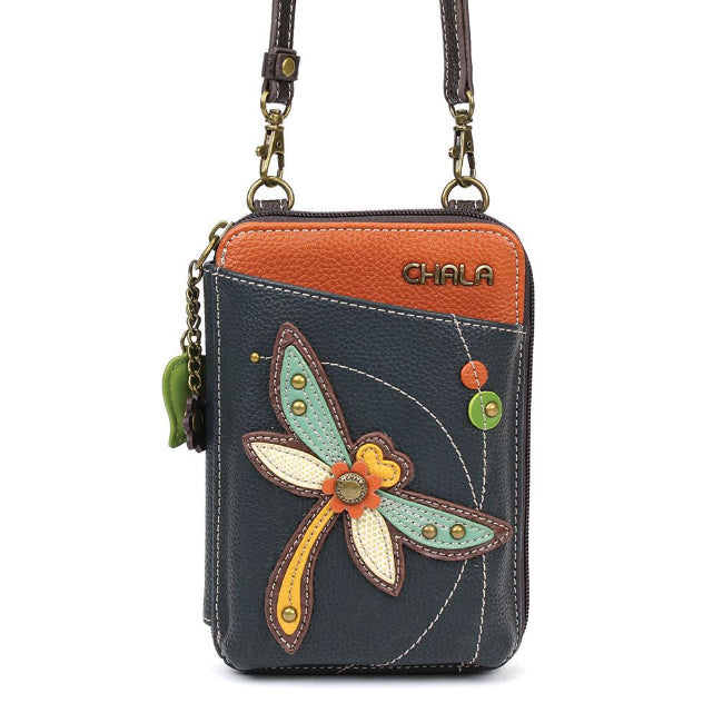 CHALA Crossbody Cell Phone Case/Wallet - Dragonfly - Enchanted Memories, Custom Engraving & Unique Gifts