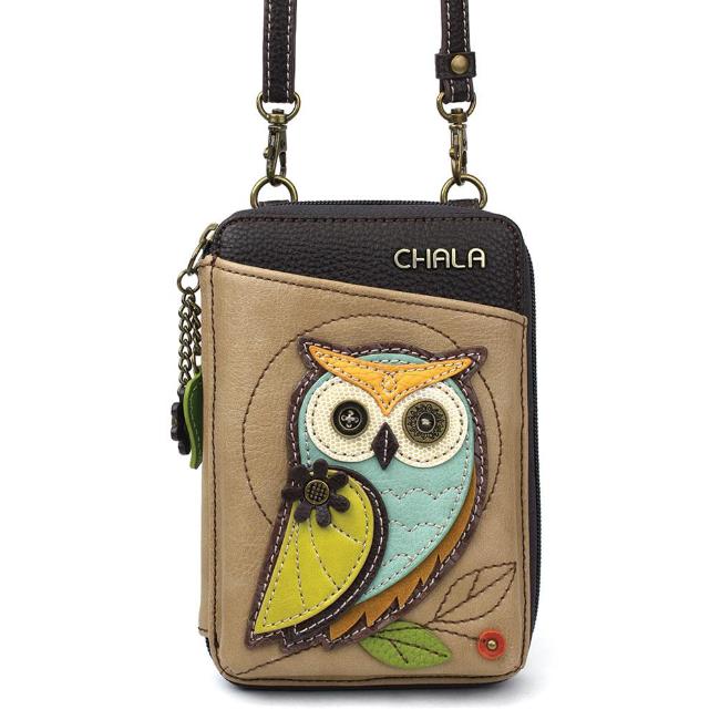 CHALA Crossbody Cell Phone Case/Wallet - Owl - Enchanted Memories, Custom Engraving & Unique Gifts