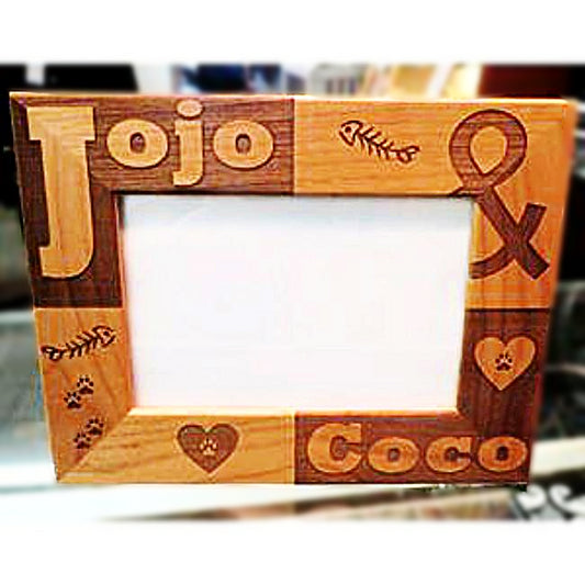 Engraved Cat Picture Frame with Cat's Name Personalized and Custom Made for You