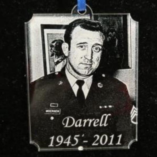 Engraved Military Photo Christmas Ornament Acrylic | Enchanted Memories, Custom Engraving & Unique Gifts