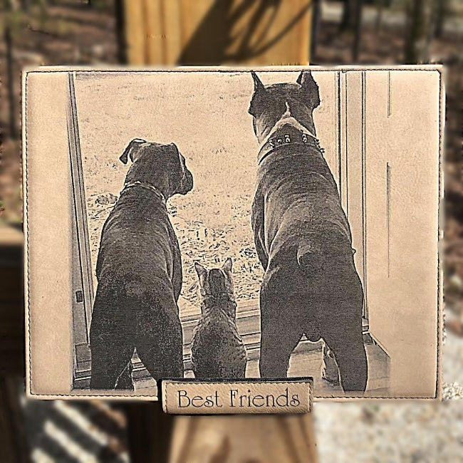 Engraved Photo In Leather Pet Photograph for Animal Lovers Gift Engraved | Enchanted Memories, Custom Engraving & Unique Gifts