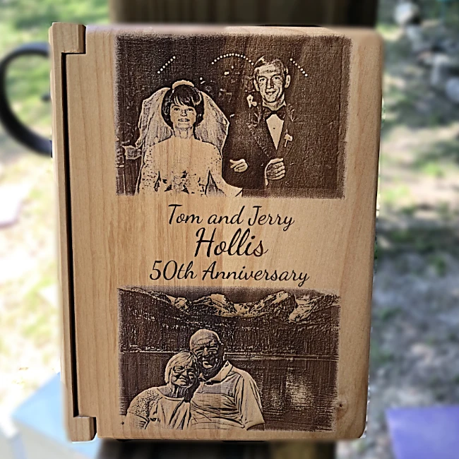 Our Photo Engraved Wood Anniversary Photo Album, is wonderful with your special picture engraved right on the front. 