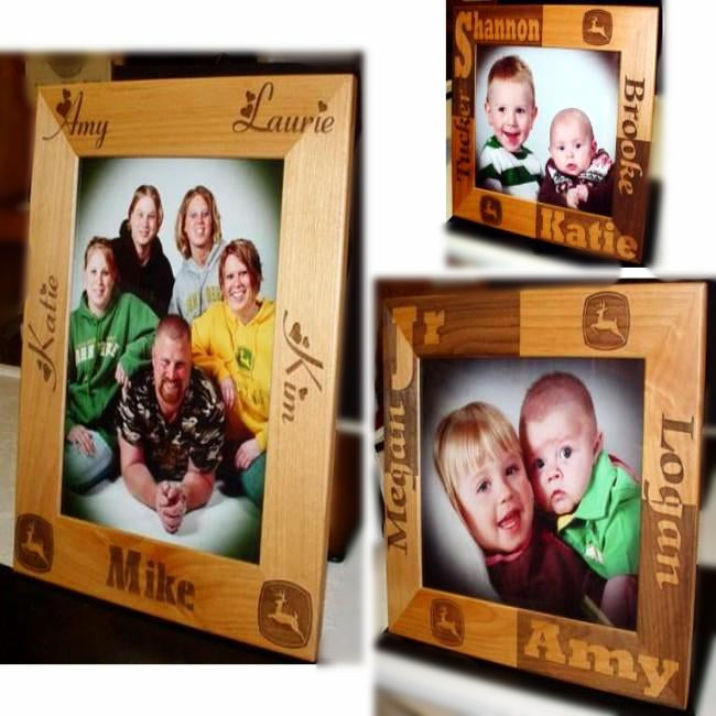 Engraved Wooden Picture Frame for Family Photograph Personalized for You with Family Name