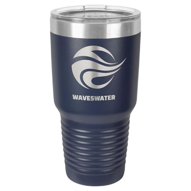 Engraved Yeti Style Insulated Tumbler Mug Stainless Steel Navy with Logo and Name