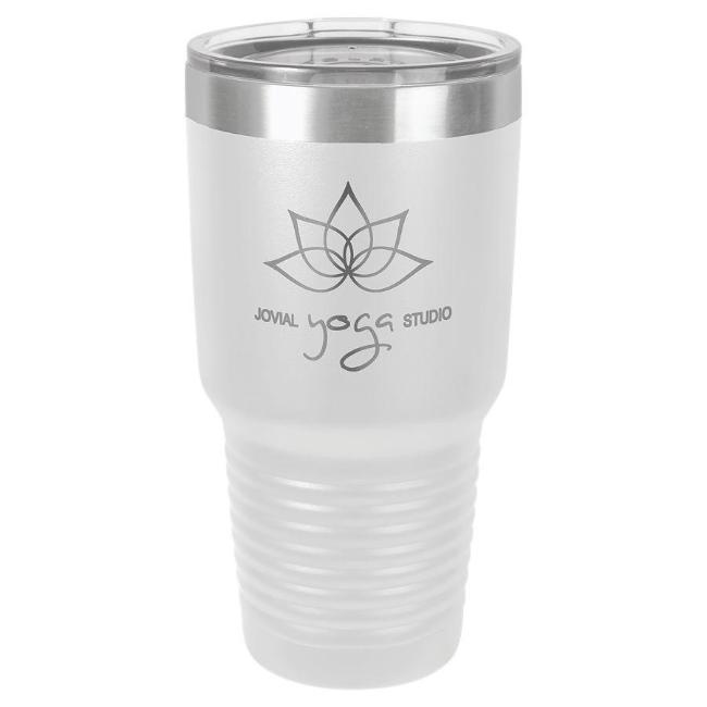 Engraved Yeti Style Insulated Tumbler Mug Stainless Steel White Personalized | Enchanted Memories, Custom Engraving & Unique Gifts
