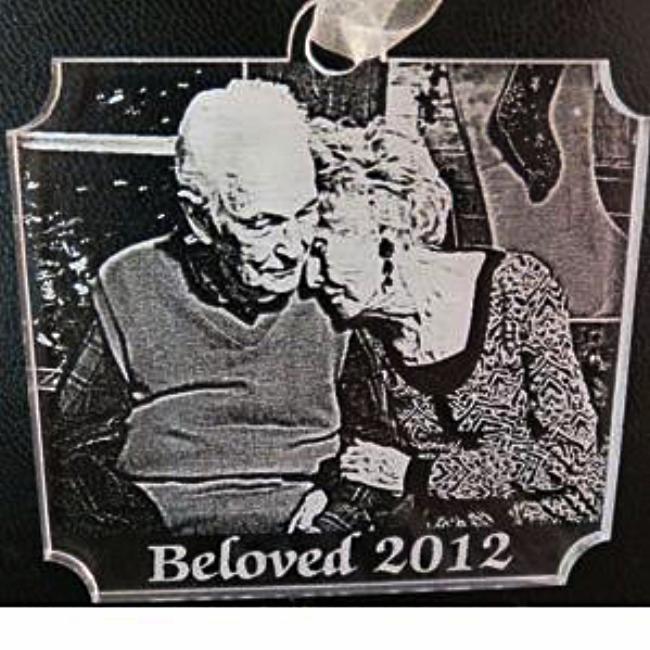 Etched Photo Picture Christmas Ornament Anniversary In Memory Of | Enchanted Memories, Custom Engraving & Unique Gifts
