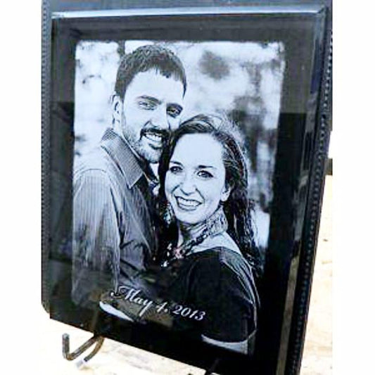 Etched Wedding Photo Gift For Couples with Engraved Picture | Enchanted Memories, Custom Engraving & Unique Gifts