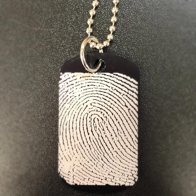 Custom Engraved Memorial Fingerprint Keychain or Pendant