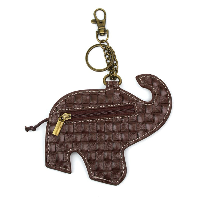 CHALA Gray Elephant Key Fob, Coin Purse, Purse Charm - Enchanted Memories, Custom Engraving & Unique Gifts