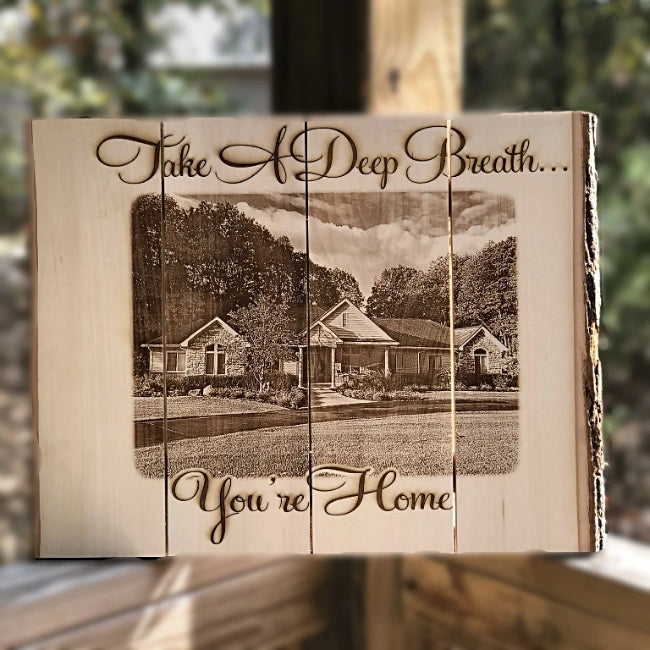 Custom Engraved Home Sweet Home Plaque Sign with Photo | Enchanted Memories, Custom Engraving 