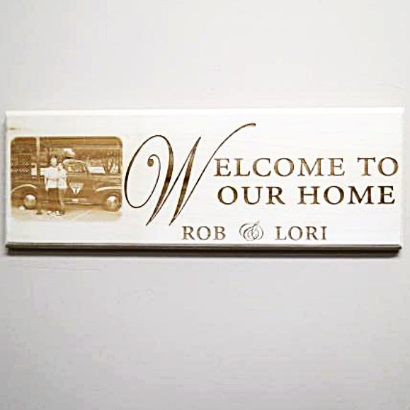 Personalized Family Solid Basswood Sign engraved with your family name or special wording.- Enchanted Memories, Custom Engraving & Unique Gifts