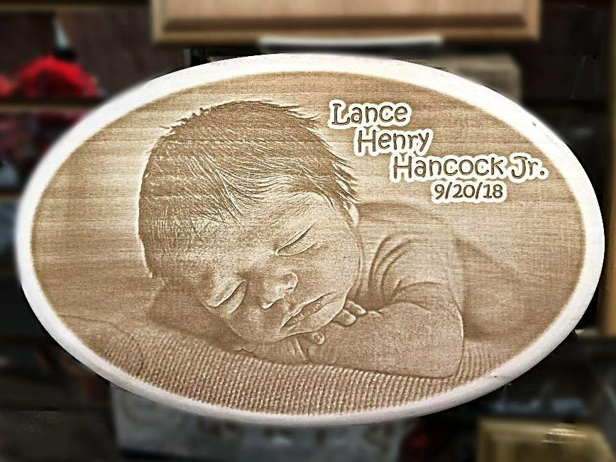 Engraved Wooden Oval Photo Plaques with your favorite picture! Custom Made for you by Enchanted Memories, Custom Engraving & Unique Gifts