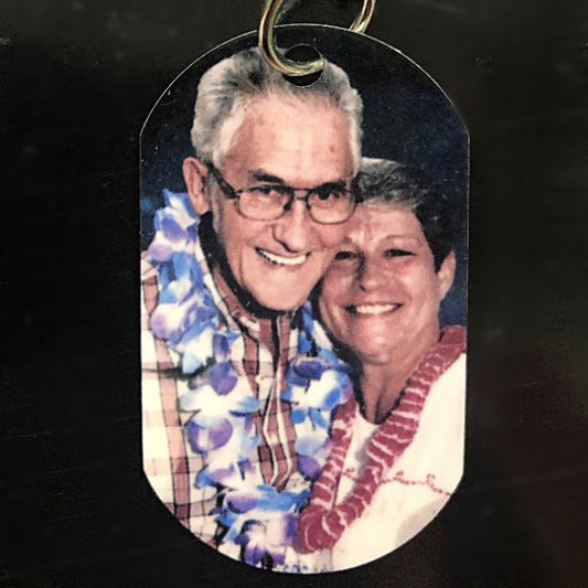 Personalized Wedding / Anniversary Photo Dog Tag - Enchanted Memories, Custom Engraving & Unique Gifts