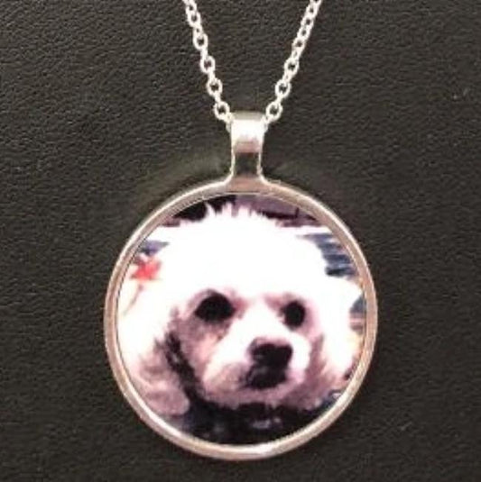 Pet Photo Pendant Necklace the perfect gift for pet lovers.- Enchanted Memories, Custom Engraving & Unique Gifts