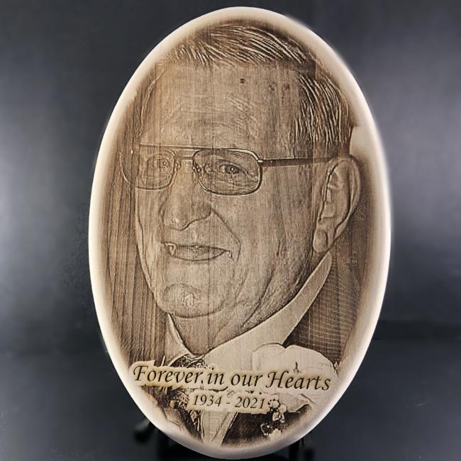 Engraved Wooden Picture Plaque Memorial etched with your special photo memory remembrance gift in sympathy