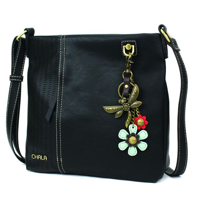 Chala Handbag - Cell Phone Crossbody - Dragonfly - Black