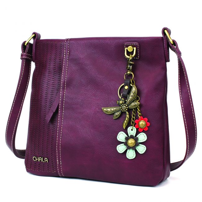 CHALA Laser Cut Crossbody with Metal Dragonfly Keychain - Enchanted Memories, Custom Engraving & Unique Gifts