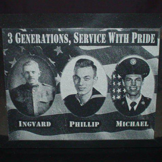 Generational Military Veterans Plaque with Photos the Perfect Active Duty Military or Veterans Gift | Enchanted Memories, Custom Engraving & Unique Gifts